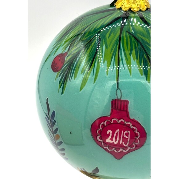 Pier 1 Imports Li Bien Glass Christmas Ornament Santa 2019‎ Hand Painted NWT Box - Picture 7 of 16